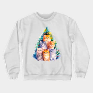 Cat Christmas Tree Crewneck Sweatshirt